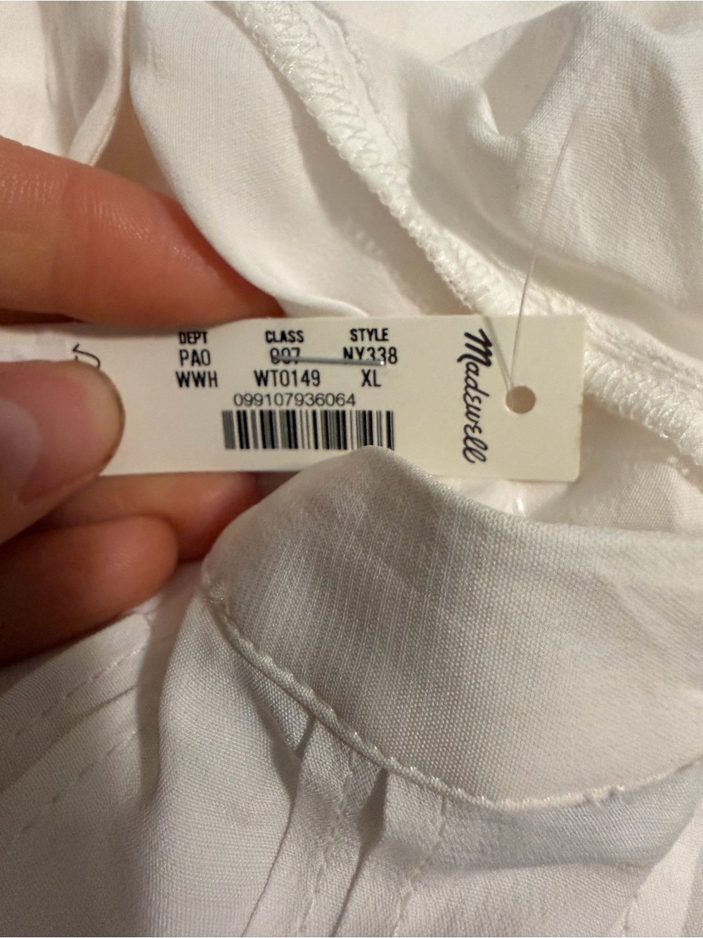 MADEWELL Lace-Insert Button-Up Long-Sleeve Top NY338 - Picture 3 of 4